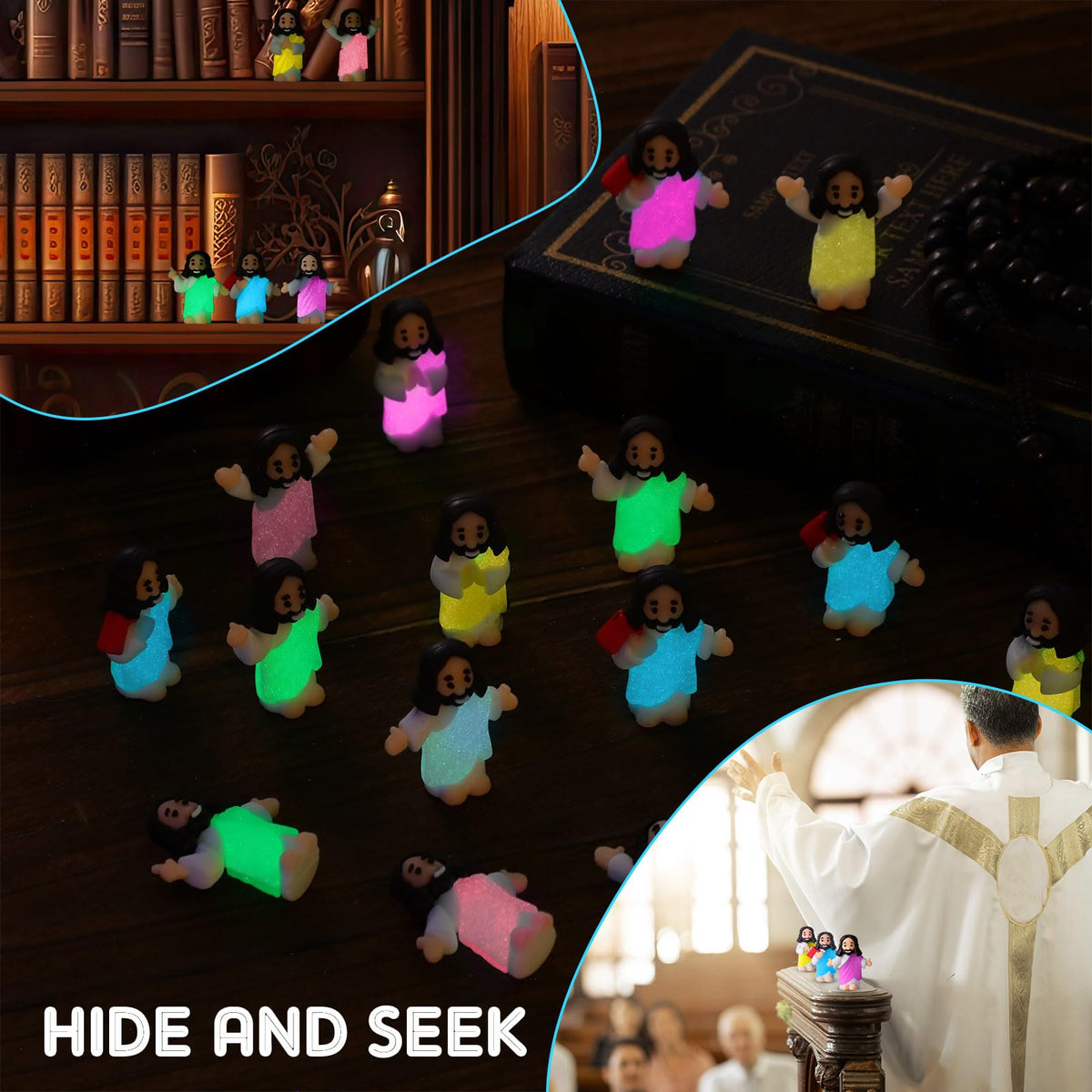 CroBlissful glow in dark Little Jesus figurine for ambient nighttime symbolism