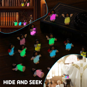 CroBlissful glow in dark Little Jesus figurine for ambient nighttime symbolism
