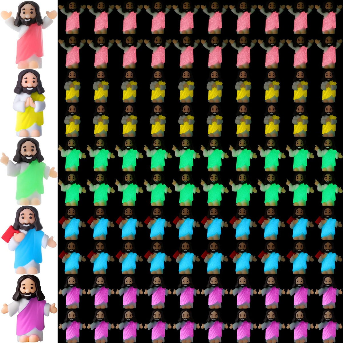 CroBlissful green Little Jesus figurine glows softly for nighttime faith reminders