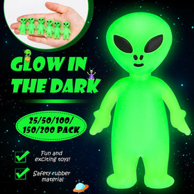 CroBlissful mini alien figurines glow brightly for party decor and play.