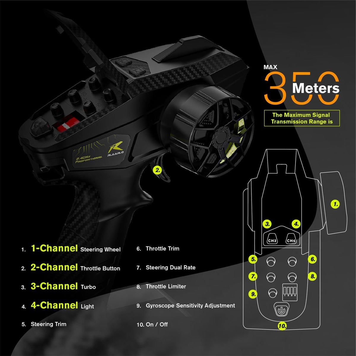CROBOLL RLAARLO RC drift car 3S compatibility enables longer rides
