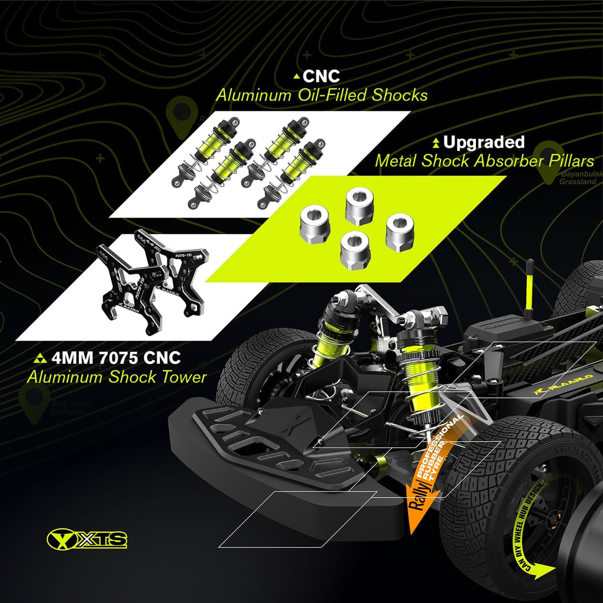 CROBOLL RLAARLO RC drift car clip-less body reduces shake at high speeds
