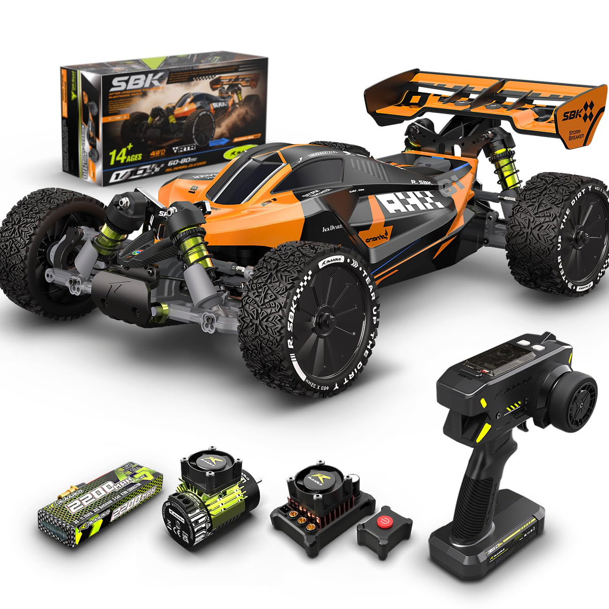 CROBOLL RLAARLO brushless motor offers top speed and quick acceleration.