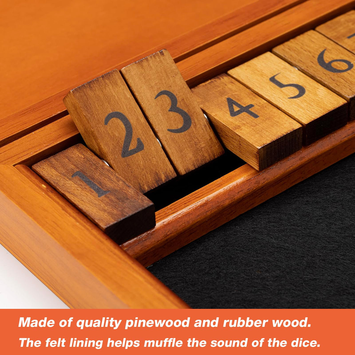 Crobyi Shut The Box four dice ready for play