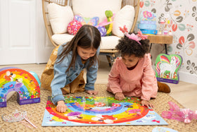 Crocodile Creek 36-piece floor puzzle laid out on the floor for collaborative problem solving.
