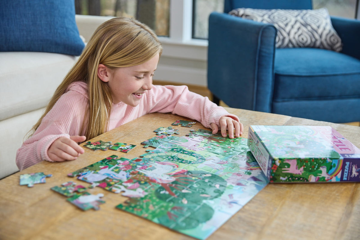 Crocodile Creek 60-piece puzzle pieces designed for small hands and motor development