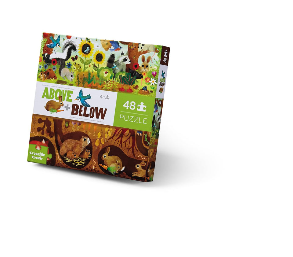 Crocodile Creek Above + Below puzzle face close-up enhances early problem-solving.