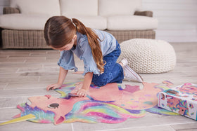 Crocodile Creek Above + Below finished unicorn puzzle displays colorful, engaging artwork.