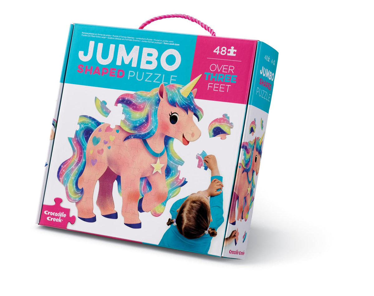 Crocodile Creek Above + Below unicorn puzzle box shows the jumbo set for storage and transport.