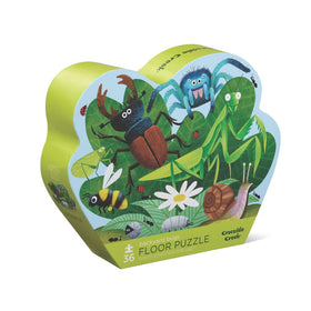 Crocodile Creek Backyard Bugs floor puzzle with 36 pieces for fine motor play.