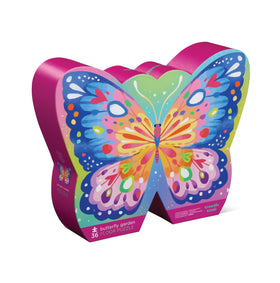 Crocodile Creek Butterfly Garden 36-piece puzzle with foil stamping for durable floor play.