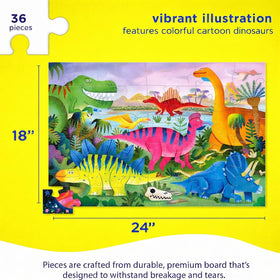 Crocodile Creek Dino Land floor puzzle on the floor for collaborative play