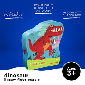 Crocodile Creek puzzle on floor for hands-on learning with colorful pieces