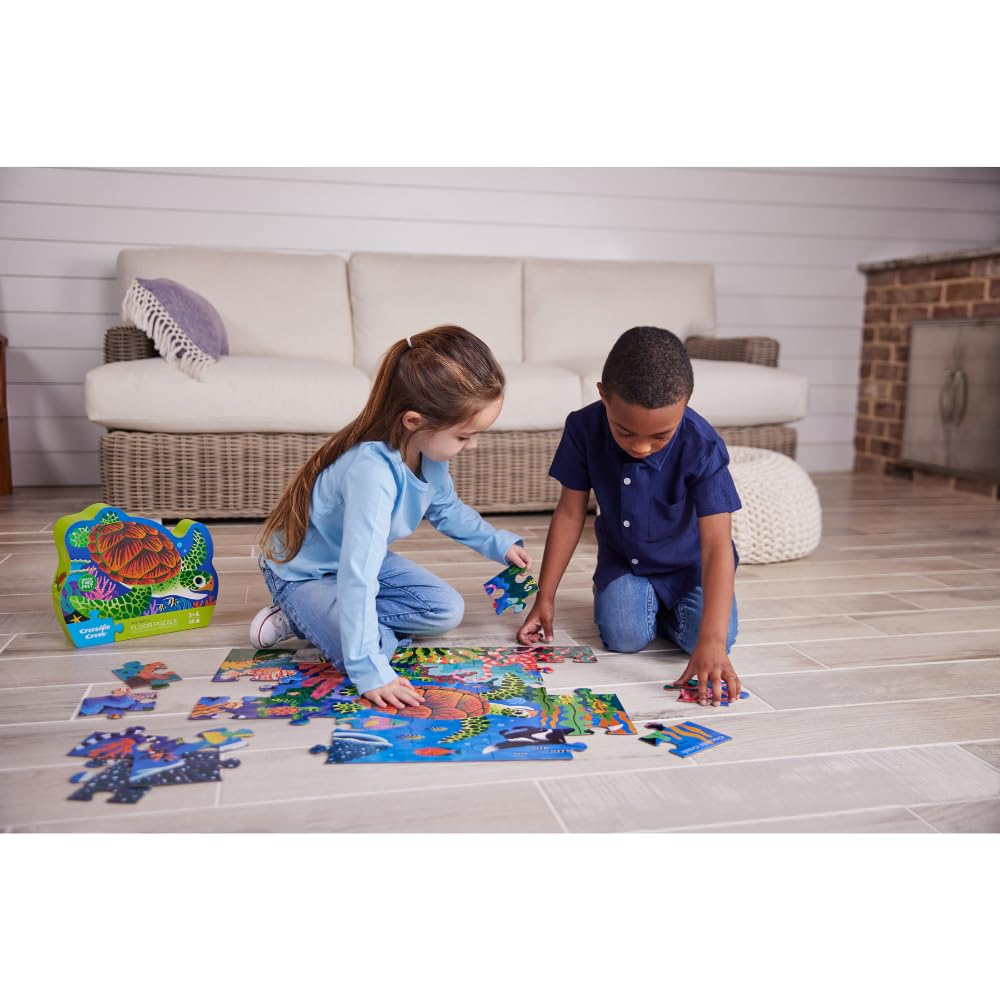 Crocodile Creek heavy-duty storage box keeps puzzle space tidy after play