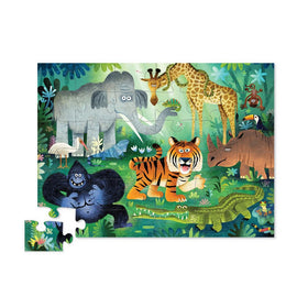 Crocodile Creek heavy-duty storage box keeps puzzle pieces organized and portable.