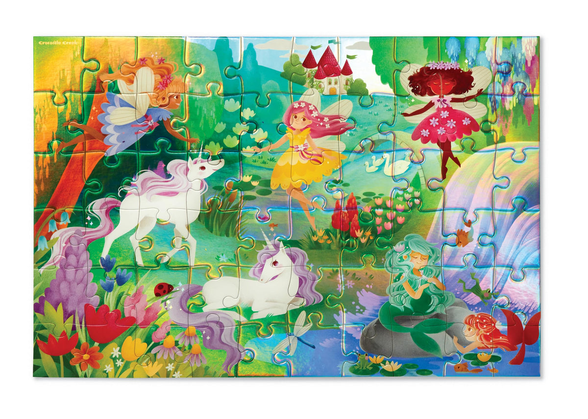 Crocodile Creek Magical Friends finished puzzle image showing vibrant colors for screen-free enjoyment