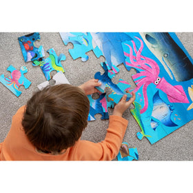 Crocodile Creek heavy-duty storage box keeps the puzzle organized after play