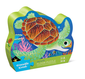 Crocodile Creek sea turtle puzzle box shows design and stores pieces securely