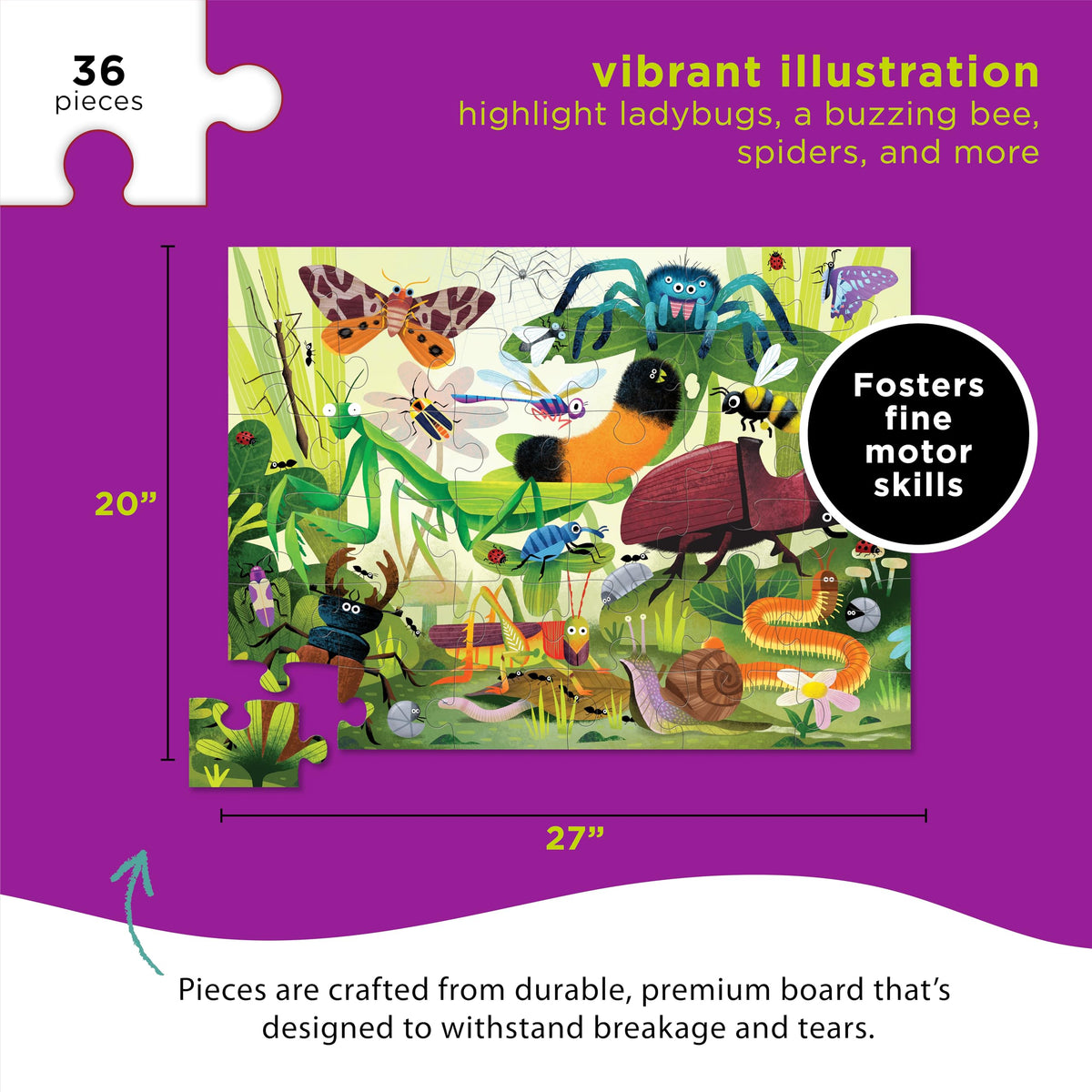 Heavy-duty storage box for Crocodile Creek puzzle pieces after play.