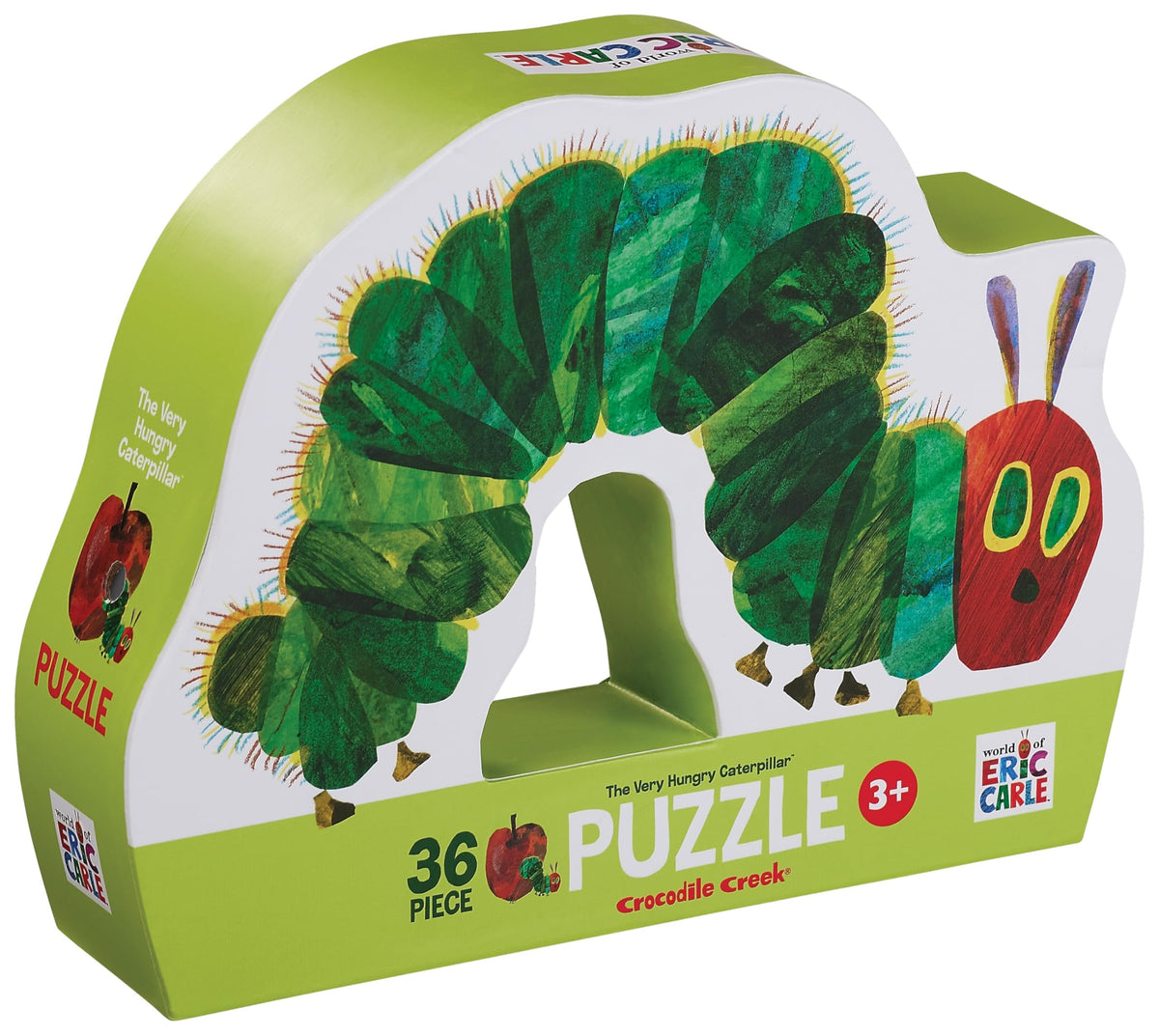 Crocodile Creek The Very Hungry Caterpillar 36-piece puzzle on sturdy storage box for kids.
