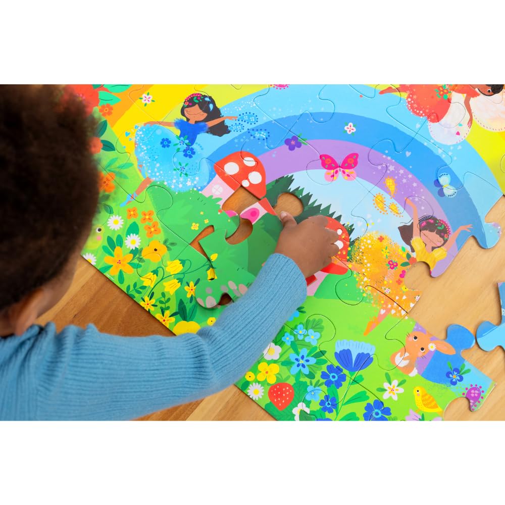Crocodile Creek vibrant colors on the puzzle improve engagement during play.