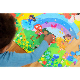 Crocodile Creek vibrant colors on the puzzle improve engagement during play.