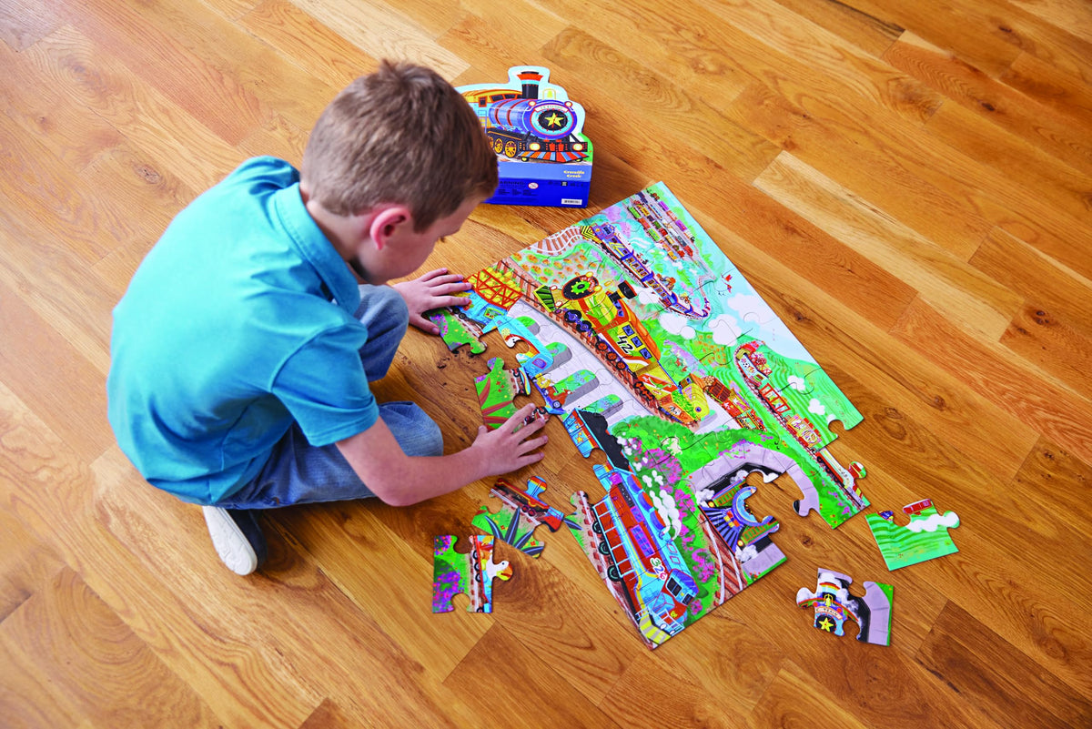 Crocodile Creek All Aboard large pieces support little fingers' grip and coordination