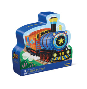 Crocodile Creek All Aboard floor puzzle pieces on the floor, great for collaborative play