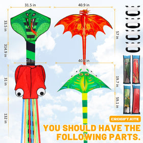 Crogift Devil Fish Kite with bold patterns ready for soaring