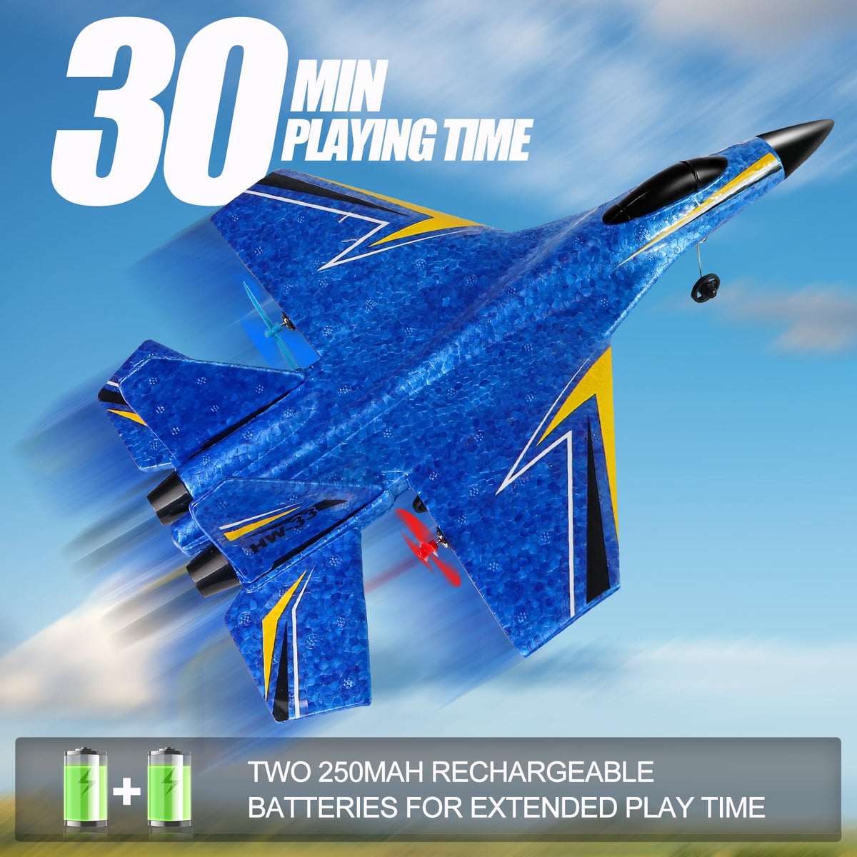 Crohorizon RC plane with handheld remote demonstrates easy control.