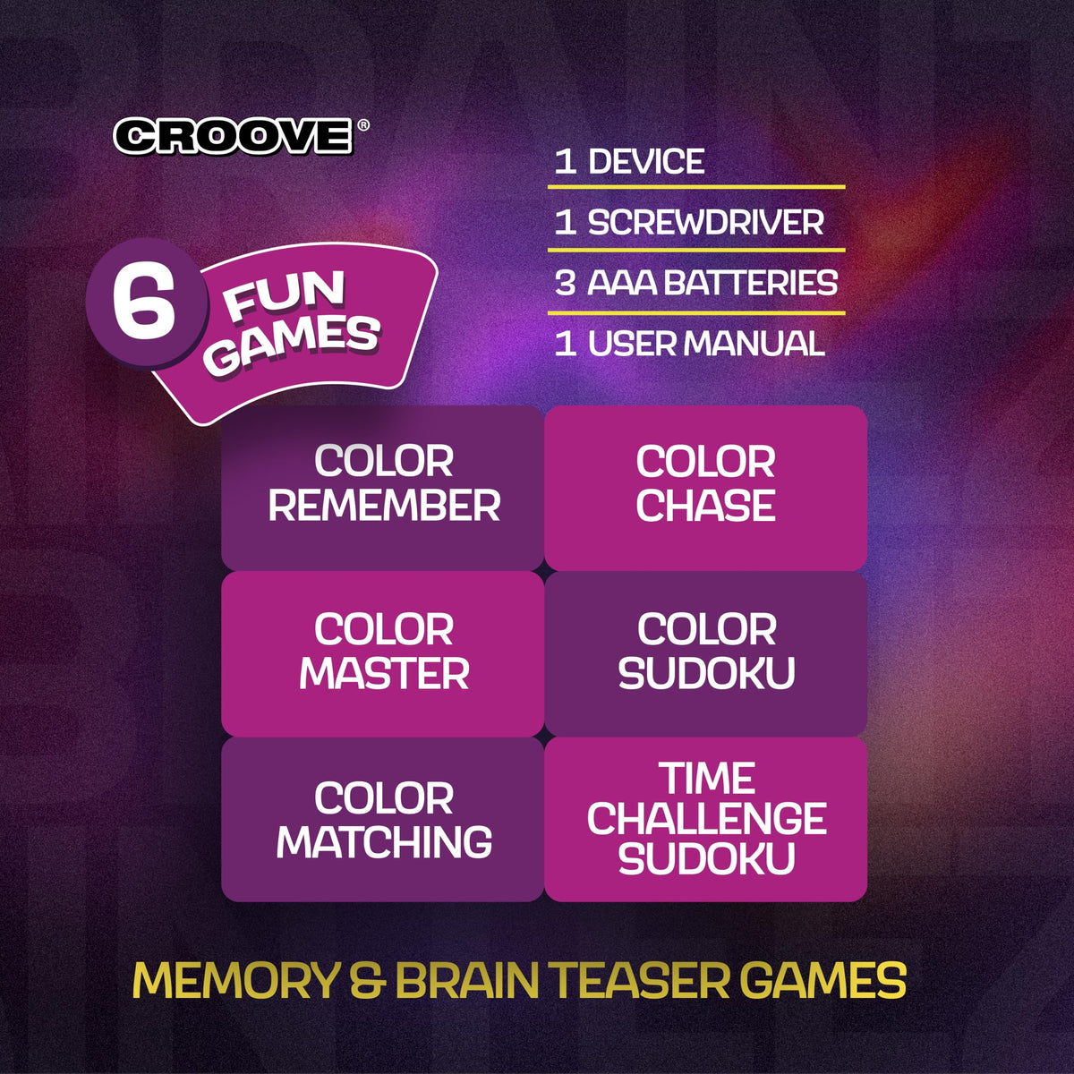 Croove Color Remember screen prompts kids to recall sequences.