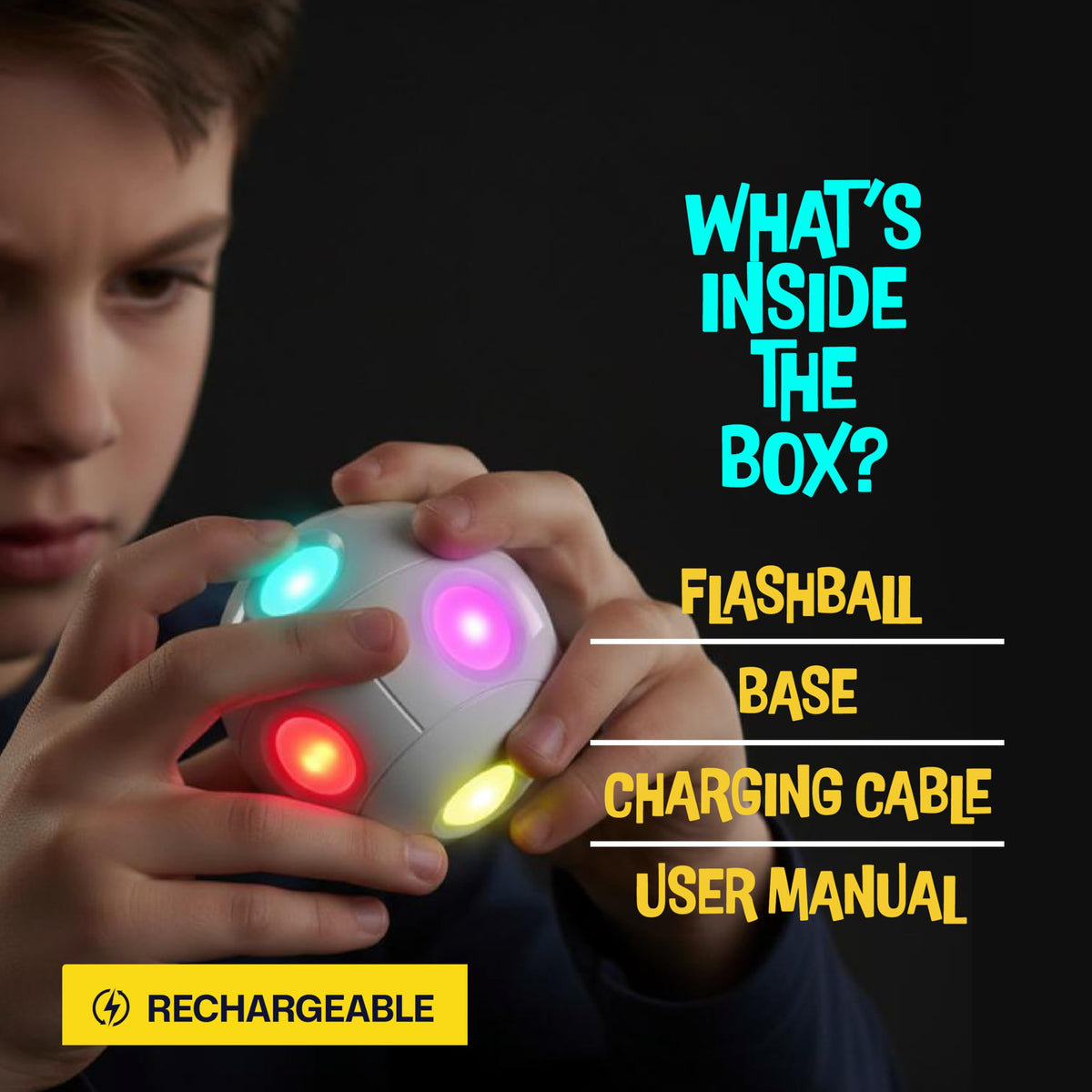 Croove Flashball color-catch improves eye-hand coordination with glowing targets