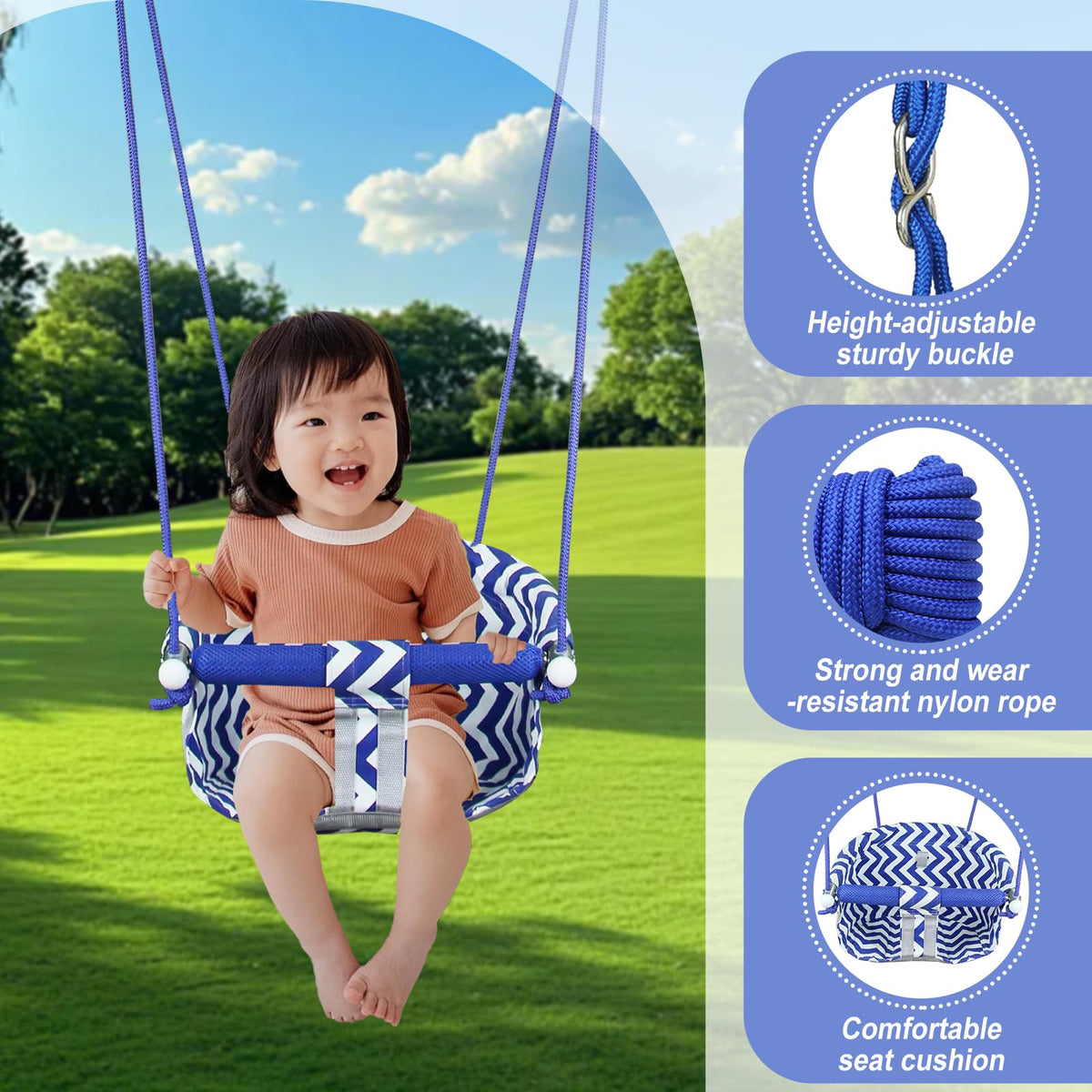 CROSDE Adjustable Rope lets you tailor height as child grows.