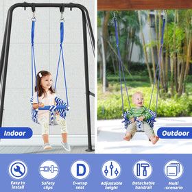 CROSDE Safety Harness with double-sided canvas and lockable carabiner.