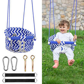 CROSDE Comfy Toddler Swing Seat in blue canvas supports safe outdoor play up to 220 lbs.