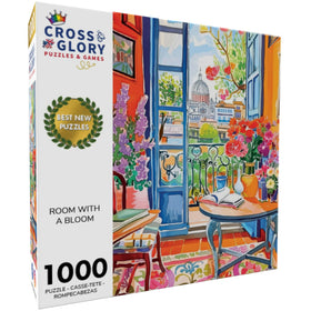Closeup of Cross & Glory puzzle pieces, highlighting ribbon-cut precision and sturdy material.