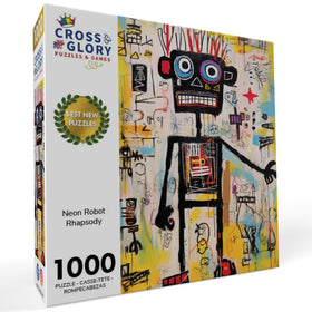 Cross & Glory Neon Robot Rhapsody artwork detail with bold colors