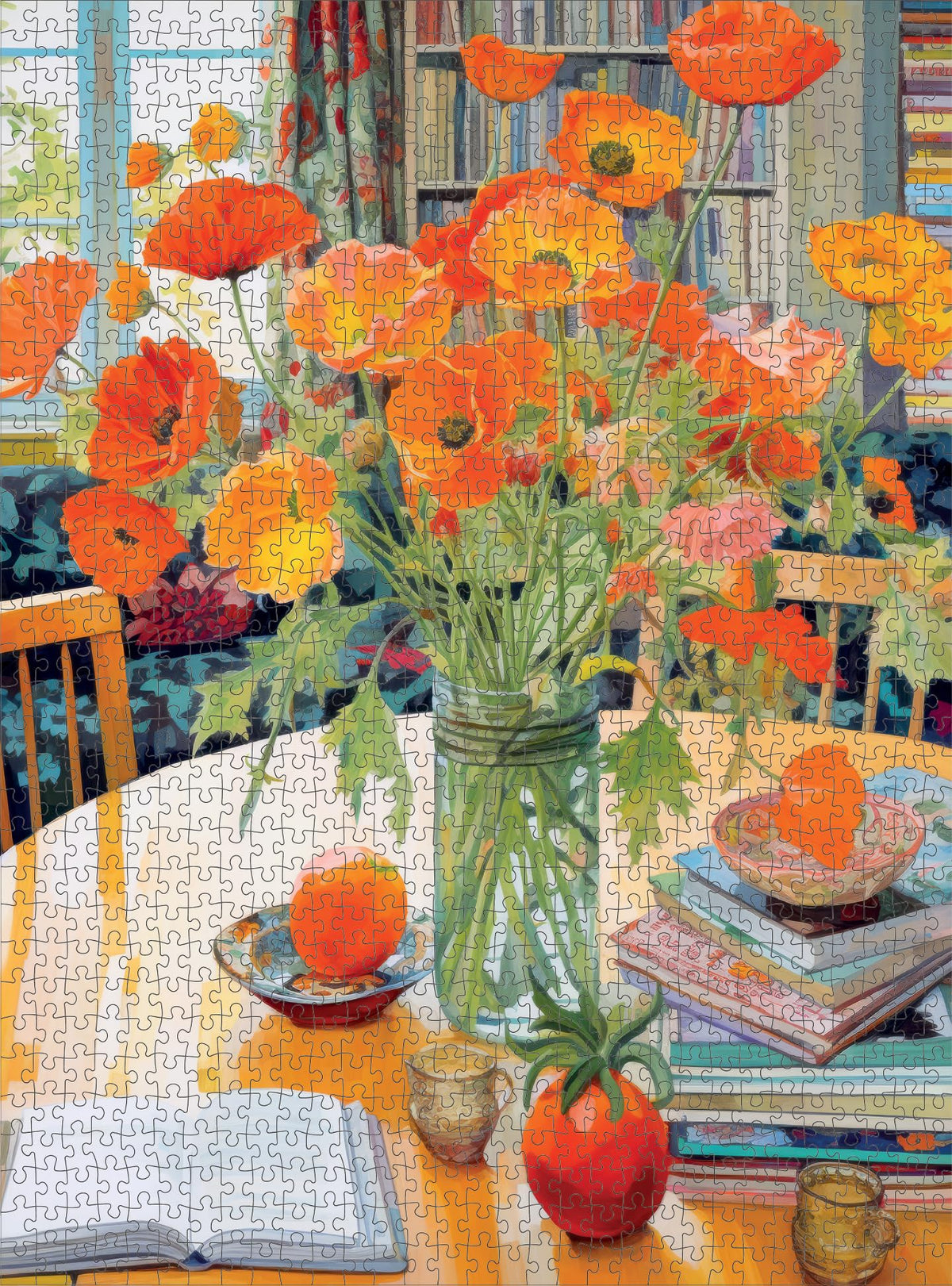 Cross and Glory Poppies Panorama Orange Elegance storage box protects pieces.