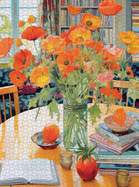 Cross and Glory Poppies Panorama Orange Elegance storage box protects pieces.