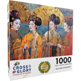 Cross & Glory Silk and Splendor textured art detail highlighting brushwork for immersion.