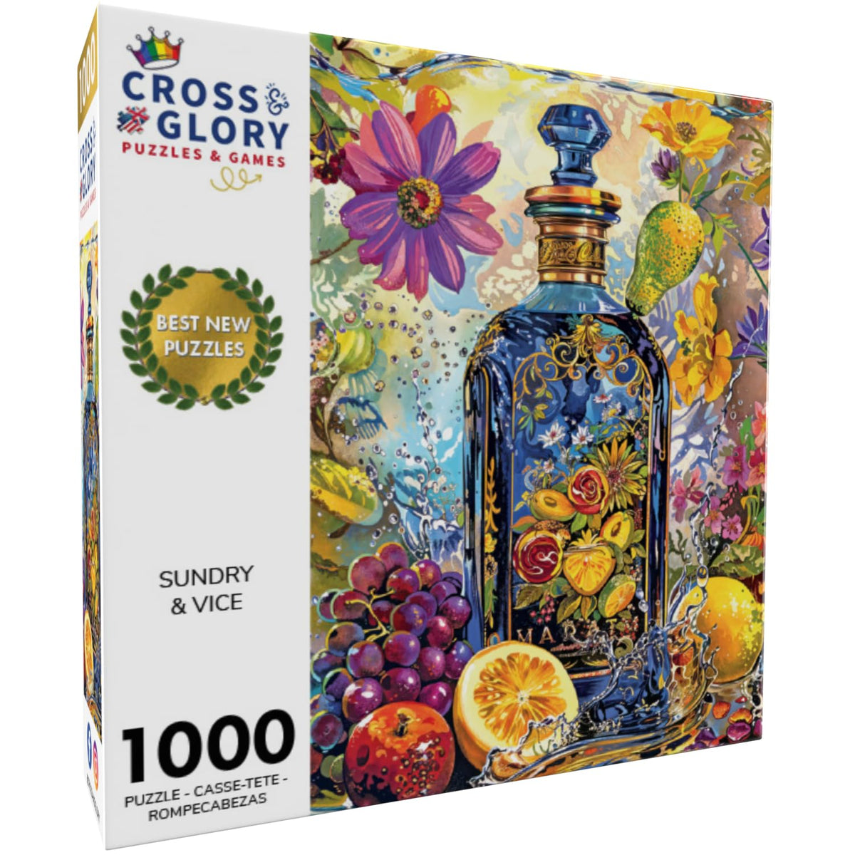 Cross & Glory botanical garden puzzle scene with vibrant colors for immersive evenings.