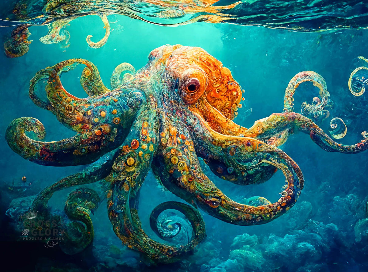 Cross & Glory Deep Blue Octopus Odyssey cover art for an ocean puzzle experience