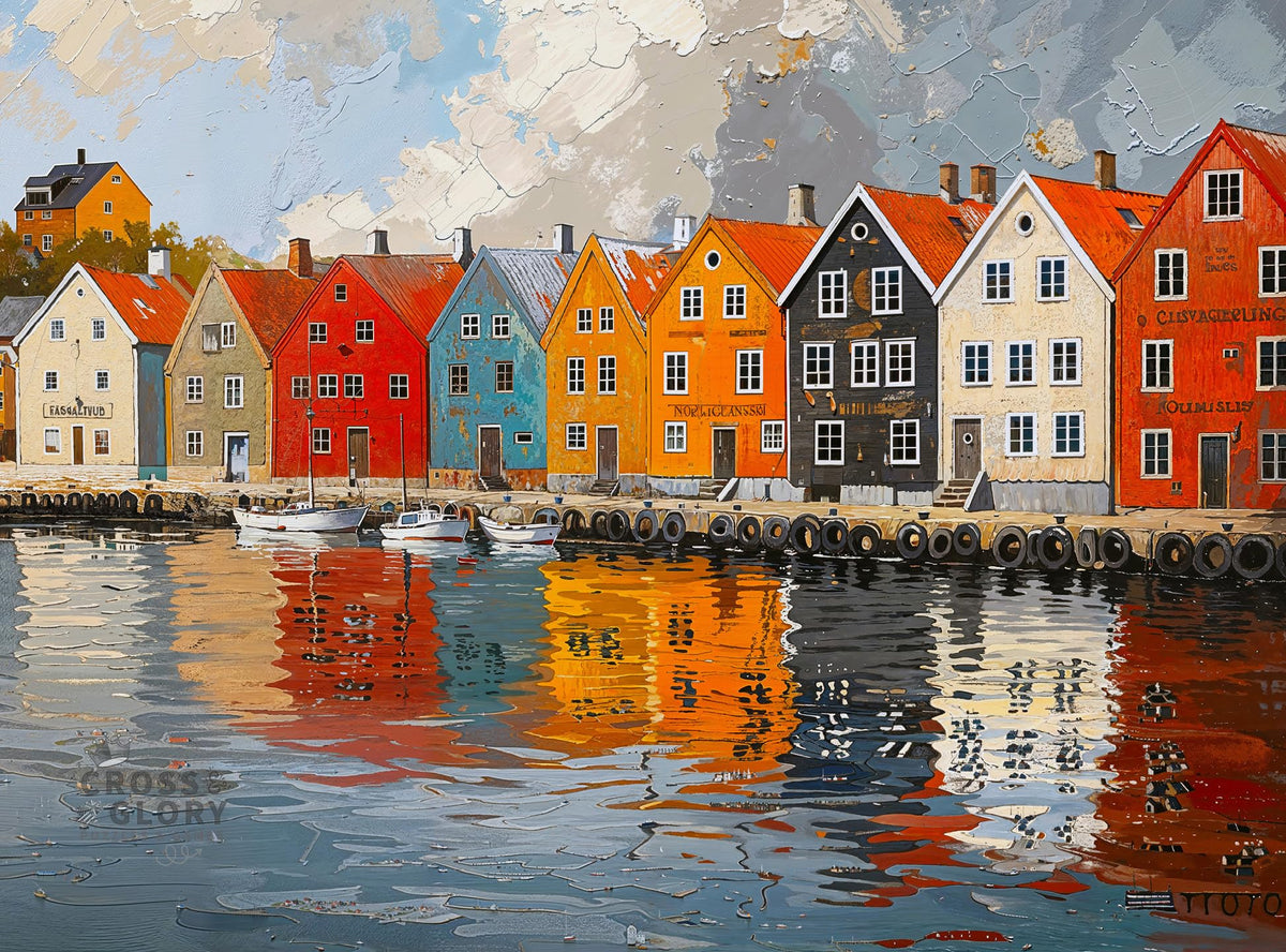 Cross & Glory Fjord Facades water-edge puzzle offers vivid coastal scene focus and relaxation.