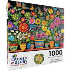 Cross & Glory Floral Fantasia butterflies close-up highlighting vivid colors for immersive puzzle enjoyment.