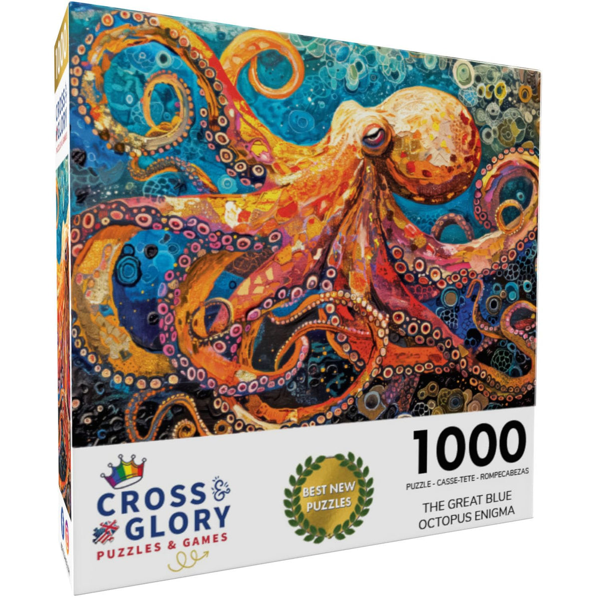 Cross & Glory Great Blue Octopus Enigma, 20x27 inches, ideal for framed display
