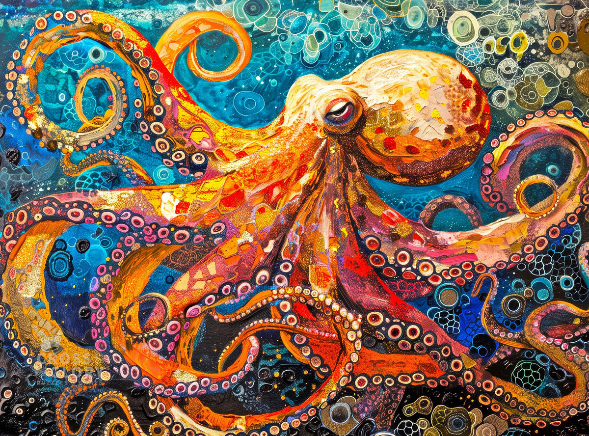 Cross & Glory Great Blue Octopus Enigma puzzle shows vivid ocean hues for mindful relaxation