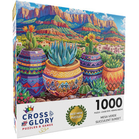 Cross & Glory hand-painted pottery detail highlighting desert artistry