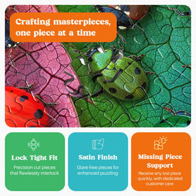 Cross & Glory The Ladybug Rainbow puzzle box opened and organized.