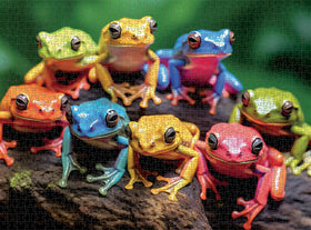 Cross and Glory Rainbow Ribbit satin finish puzzle surface reduces glare and dust