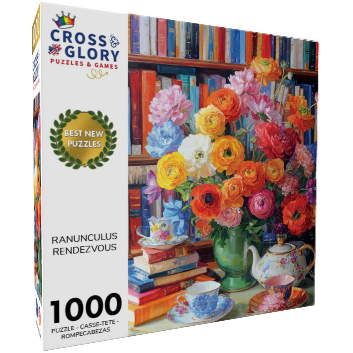 Cross & Glory Ranunculus Rendezvous tea set scene sparks floral inspiration during solving.